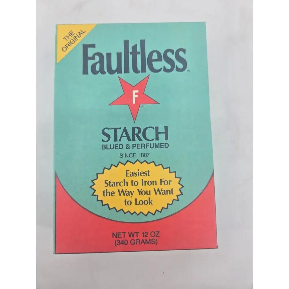 Vintage Faultless Starch 12oz Box Blued Perfumed Unopened Made In USA NOS